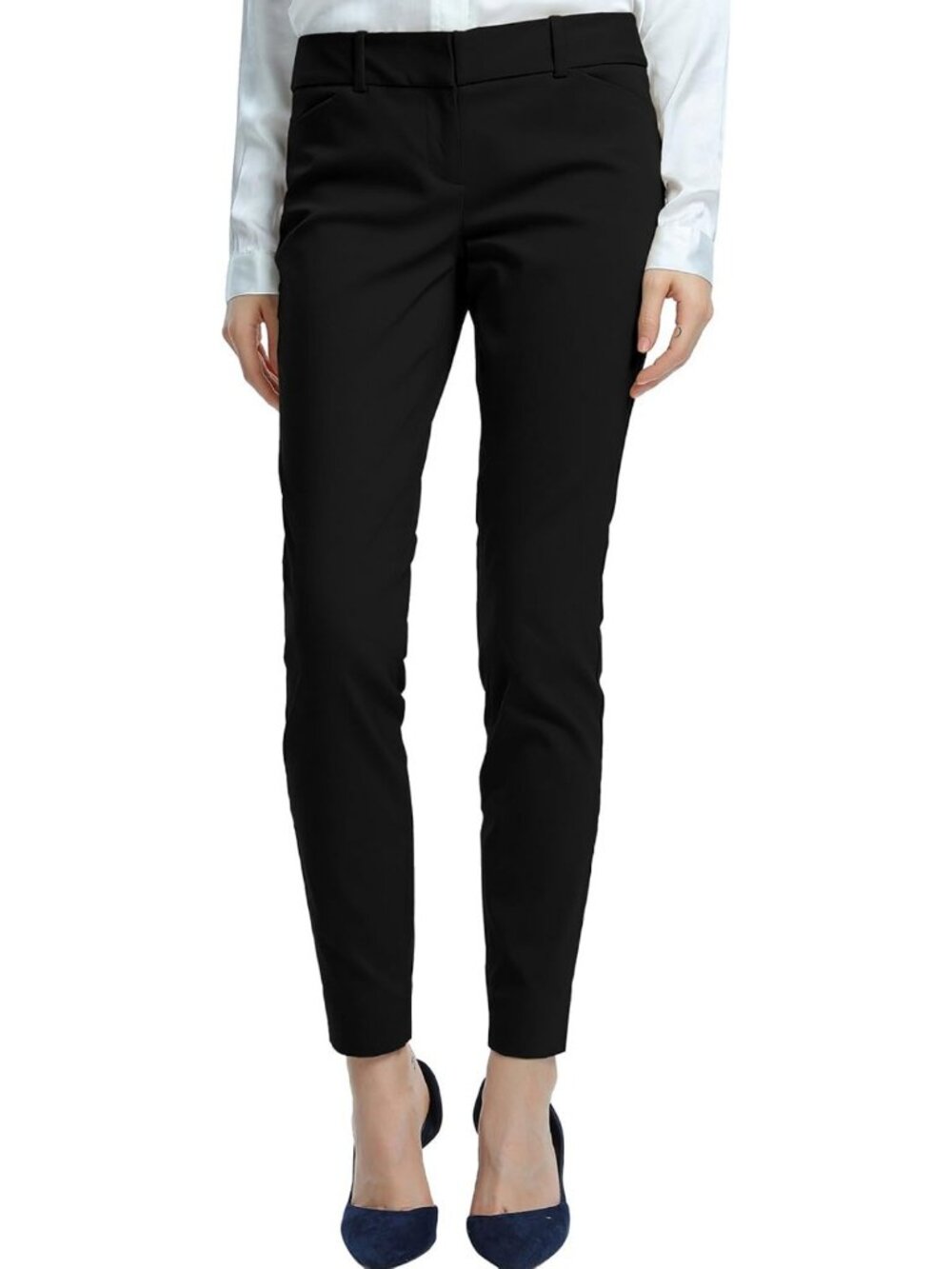 Satin Stretch Slim Skinny Pants for Women | Casual Business Office Trousers